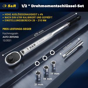 Produktbild für Drehmomentschlüssel S&amp;R 465012210, Set