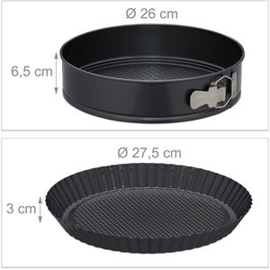 Produktbild für Backform Relaxdays Set, Flach- &amp; Rohrboden aus Stahl, 5-teilig