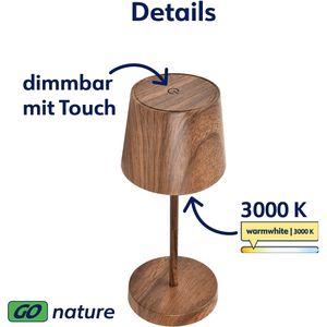 Produktbild für Tischlampe Müller-Licht Mesa, braun, LED, warmweiß