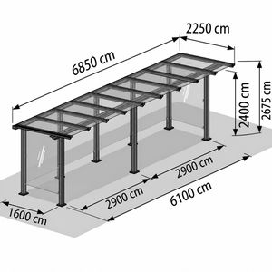 Produktbild für Fahrradunterstand WSM Passau P14 B, anthrazit, aus Metall