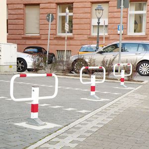 Produktbild für Parkbügel Moravia Sesam, rot / weiß, klappbar