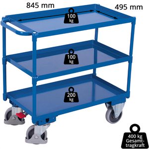 Produktbild für Tischwagen VARIOfit sw-500.610, aus Metall