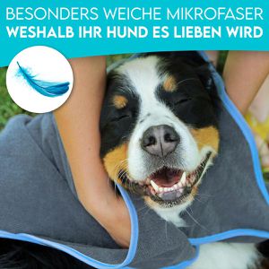 Produktbild für Handtuch HUND-IST-KÖNIG HHT-V2, grau-blau, 75 x 130 cm