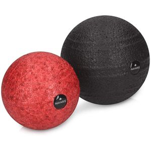 Navaris Faszienball Faszienball, Set, Ø 8cm und 10cm, schwarz / rot