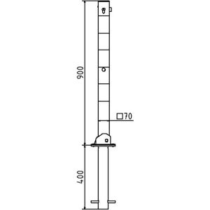 Produktbild für Absperrpfosten Schake 470UZHB, rot/weiß, aus Metall