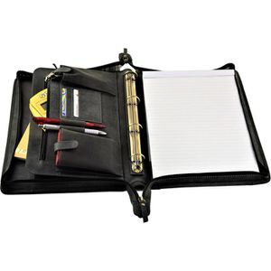 Produktbild für Schreibmappe Menzo MB24, Roma schwarz, Echt Leder