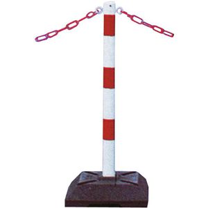 Produktbild für Absperrpfosten Schake 460KB, rot/weiß, aus Metall