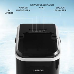 Produktbild für Eiswürfelmaschine Arebos Kunststoff, schwarz