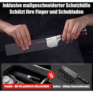 Produktbild für Kochmesser Paudin Universal Classic N1, mit Pakkaholzgriff