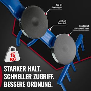 Produktbild für Werkstatt-Magnethalter Poppstar 1011249, Haltekraft bis 15 kg