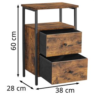 Produktbild für Nachttisch Vasagle LET521B01, braun, vintage