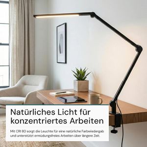 Produktbild für Schreibtischlampe Luxula LX700157, schwarz, LED, dimmbar