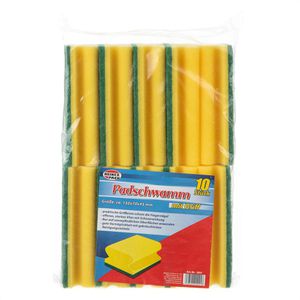 Reinex Spülschwamm Padschwamm, mit Griffrille und Scheuerseite, 10 Stück , 10 Stück