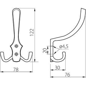Produktbild für Kleiderhaken SO-TECH Lena, 114444, lang, aus Metall