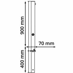 Produktbild für Absperrpfosten Schake 4070FUH, silber, aus Edelstahl
