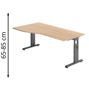Produktbild für Schreibtisch Hammerbacher O-Serie, eiche / graphit