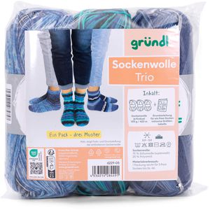 Produktbild für Häkelgarn Gründl 6229-05, Sockenwolle Trio print blau/grün mix