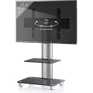 Produktbild für TV-Ständer VCM 17115 Tosal, Ablage &amp; Rollen, silber, Aluminium