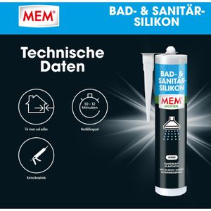Produktbild für Silikon MEM Bad- &amp; Sanitär, weiß