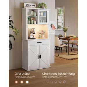 Produktbild für Küchenschrank Vasagle BBK363W21V2, weiß, (BxH) 80 x 180 cm