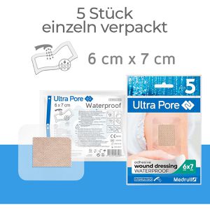 Produktbild für Pflaster Medrull Ultra Pore Wundverband Transparent, 5 Strips