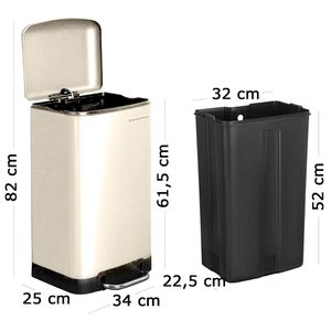 Produktbild für Mülleimer Songmics LTB001A01, elfenbeinfarben
