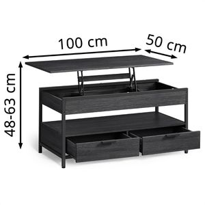 Produktbild für Couchtisch Vasagle LCT209B22 aus Holz / Metall, anthrazit