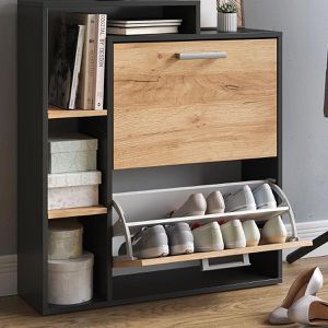 Produktbild für Schuhschrank Vicco Orlando, anthrazit / eiche