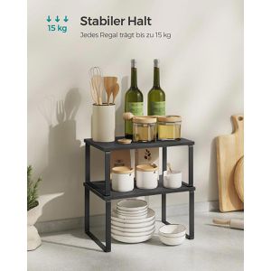 Produktbild für Küchenregal Songmics KCS028B01, schwarz, 4er Set