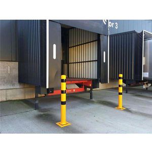 Produktbild für Absperrpfosten Schake 476NPBG, schwarz/gelb, aus Metall
