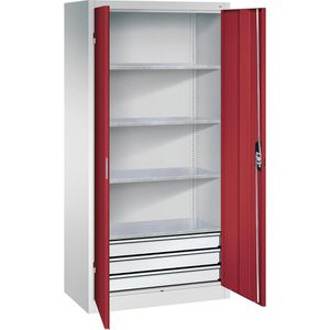 Werkzeugschrank CP-Möbel 8921-503, aus Metall, grau / rot