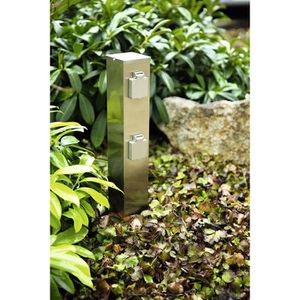 Produktbild für Gartensteckdose Heitronic Bangkok, silber, feste Montage