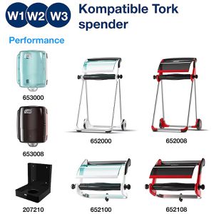 Produktbild für Putztuchrolle Tork Langlebig, W1 / W2 / W3, aus Vlies, weiß