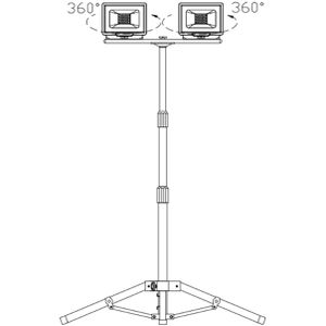 Produktbild für Baustrahler Luxula LX400170, LED, Netzbetrieb mit 3 m Kabel