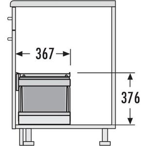 Produktbild für Einbaumülleimer Hailo Tandem S plus, 3644831
