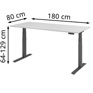 Produktbild für Schreibtisch Hammerbacher XDKB 19, lichtgrau / graphit