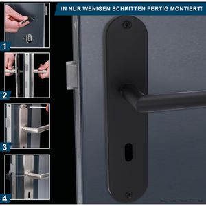 Produktbild für Drückergarnitur Alpertec Conte BB, schwarz
