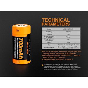 Produktbild für Akku Fenix ARB-L16-700UP, 3,6 V, 700 mAh
