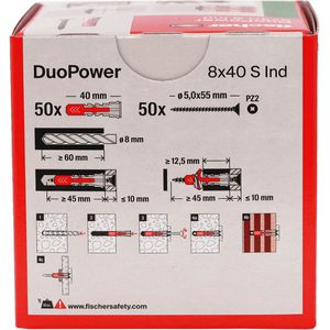 Produktbild für Schrauben-Dübel-Set Fischer 535460, DuoPower S Ind