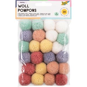 Pompons Folia 50242, pastell, farbig sortiert