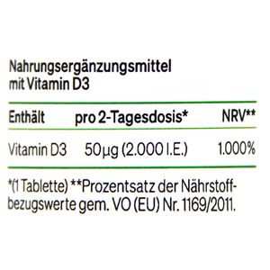 Produktbild für Vitamin-D natural-elements 365 Tabletten