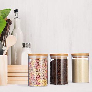 Produktbild für Vorratsglas Relaxdays 10027995, mit Bambusdeckel
