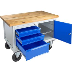 Produktbild für Werkbank ADB 42740, blau, mit Rollen