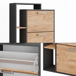 Produktbild für Schuhschrank Vicco Orlando, anthrazit / eiche