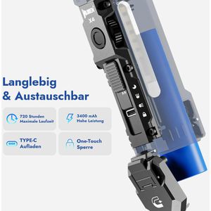 Produktbild für Taschenlampe Wuben X4 weiß, LED, aufladbar