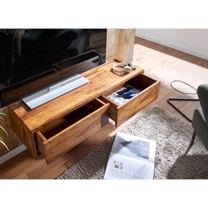 Produktbild für Lowboard Wohnling WL6.568, aus Massivholz, grifflos, sheesham
