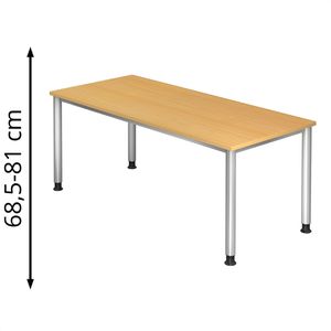 Schreibtisch Hammerbacher H-Serie, buche / silber
