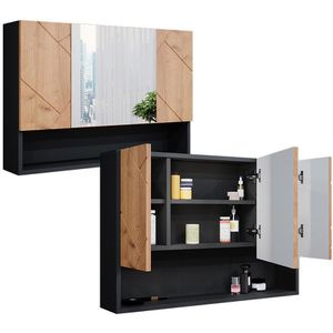 Produktbild für Spiegelschrank Vicco Irma, eiche / anthrazit