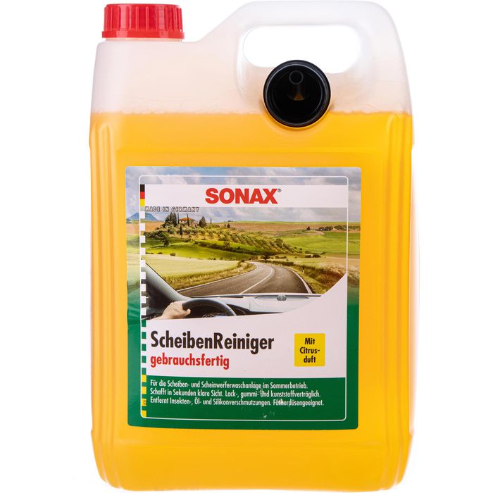 Sonax Scheibenreiniger 02605000, Citrusduft, gebrauchsfertig, für Sommer,  Kanister, 5 Liter – Böttcher AG