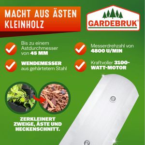 Produktbild für Häcksler Gardebruk 106536, 2400 Watt
